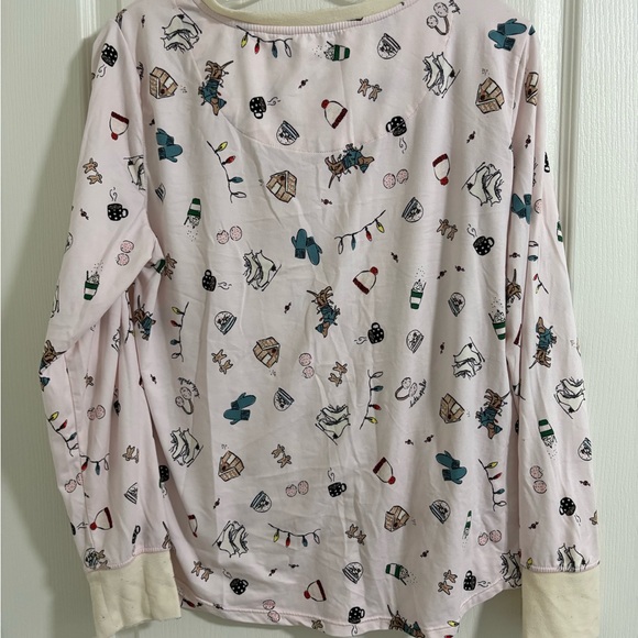 Kate Spade Festive Pajama Set - Cream and Pink - Picture 4 of 7